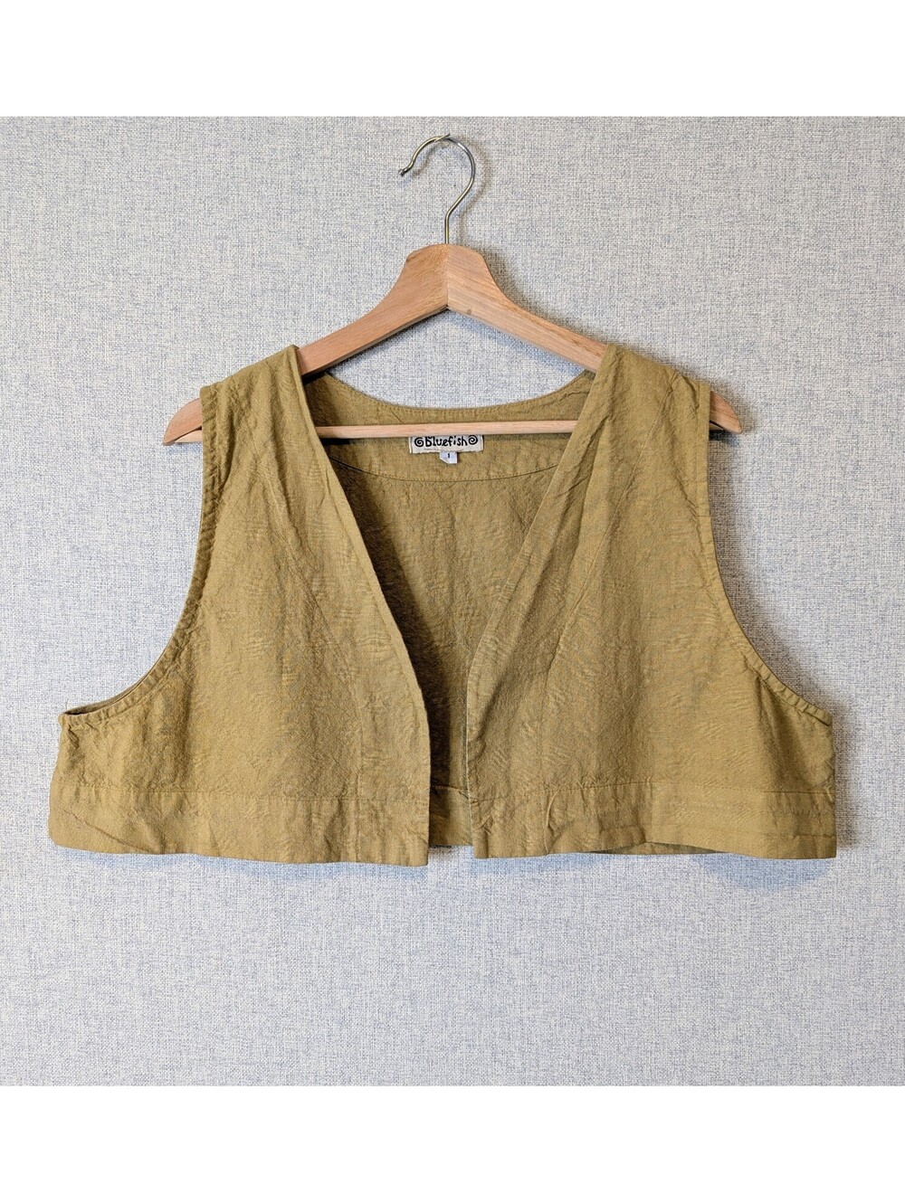 Vintage Blue Fish hemp & cotton ultra cropped vest